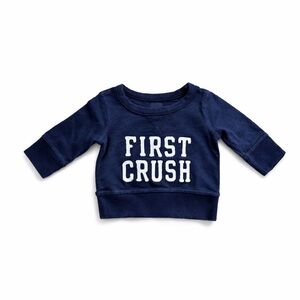 Baby Gap First Crush Sweatshirt 3-6 Months Navy Cozy Graphic Pullover